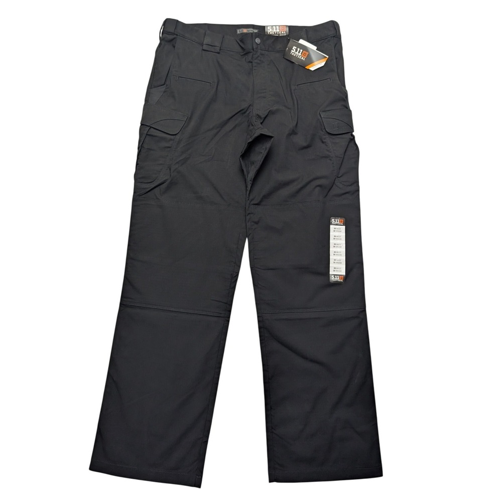 NWT 5.11 Tactical Cargo Pants Men 38x32 Black Ripstop Multi-Pocket Work Trousers